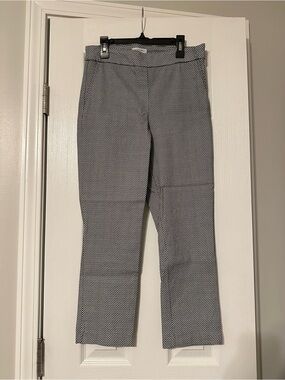 Carolina Belle Black and White Micro-Pattern Straight Leg Pants